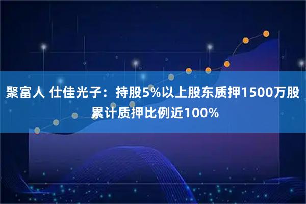 聚富人 仕佳光子：持股5%以上股东质押1500万股 累计质押比例近100%