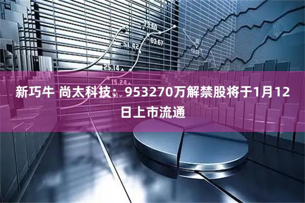 新巧牛 尚太科技：953270万解禁股将于1月12日上市流通